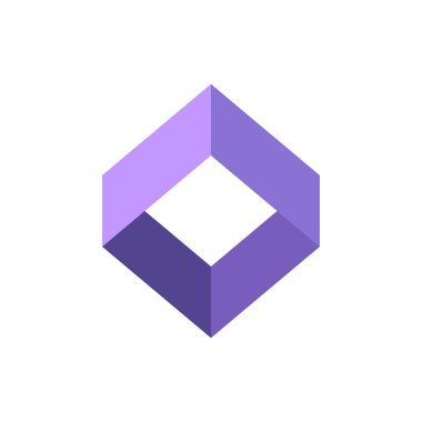 Soyut kare logo vektör şablonu. Köşe geometrik şekli