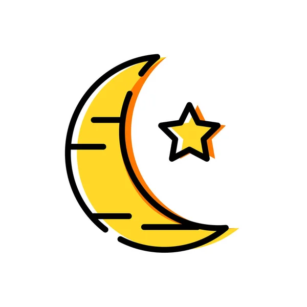 Islamic Moon Star Icon Vector — Stock Vector