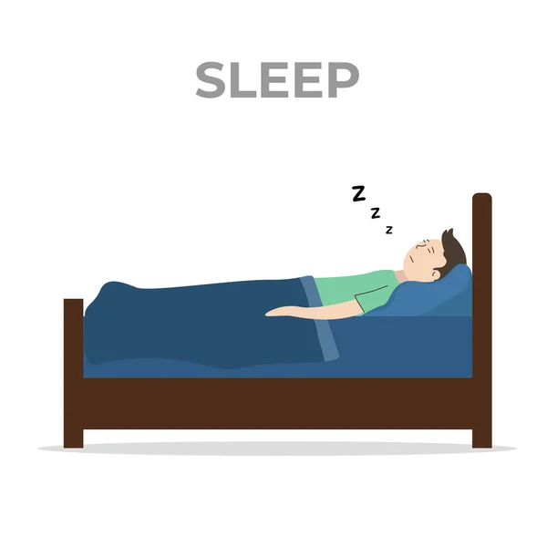 Dormir Bien Para Comenzar Actividad Mañana — Vector de stock