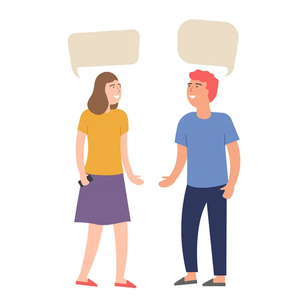 Una Pareja Hablando Juntos Ilustración Vectorial — Vector de stock