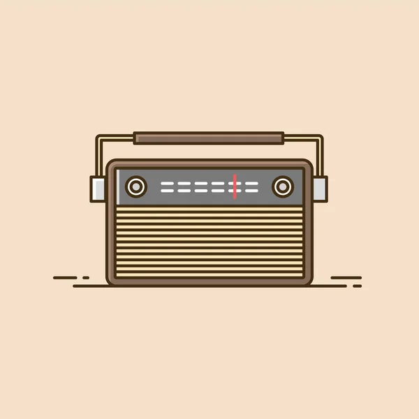Imagem Vetorial Rádio Vintage Estilo Design Plano —  Vetores de Stock