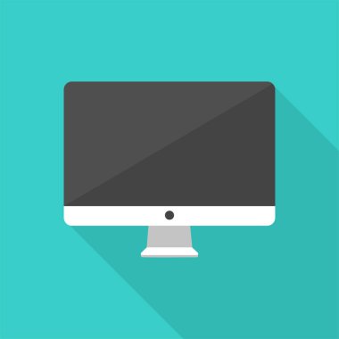 düz bilgisayar monitörü tasarımı ve siyah ekran