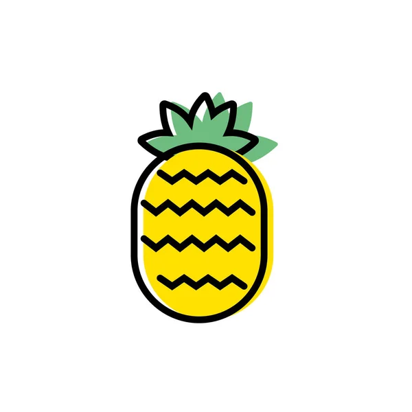 Ananas Symbol Vektor Flaches Design Illustration — Stockvektor