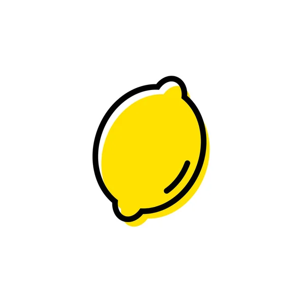 Lemon Icon Vector Flat Design Illustration — Stock Vector