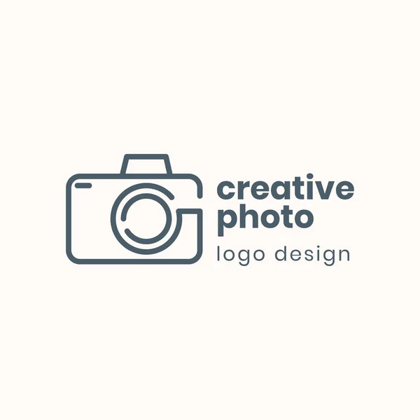 Macchina Fotografica Logo Creativo Immagine Vettoriale — Vettoriale Stock