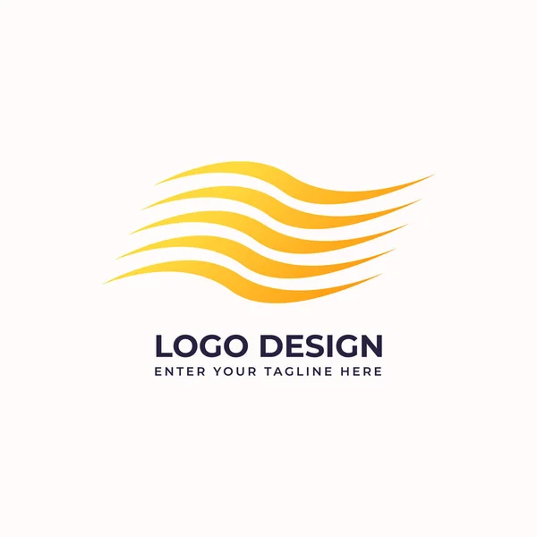 Logo Creative Wave Dégradé Couleur Jaune — Image vectorielle