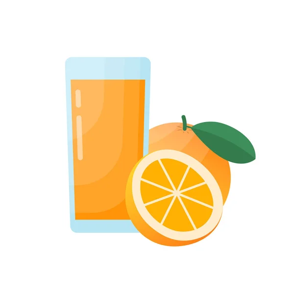 Orange Juice Vector Flat Design — Stock Vector