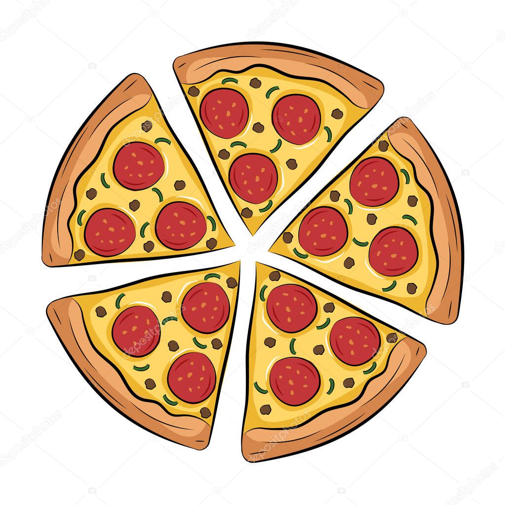 Special pizza cartoon vector illustrtion