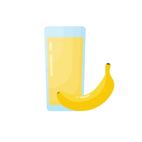 Banana Juice Vector Flat Design — Stock Vector