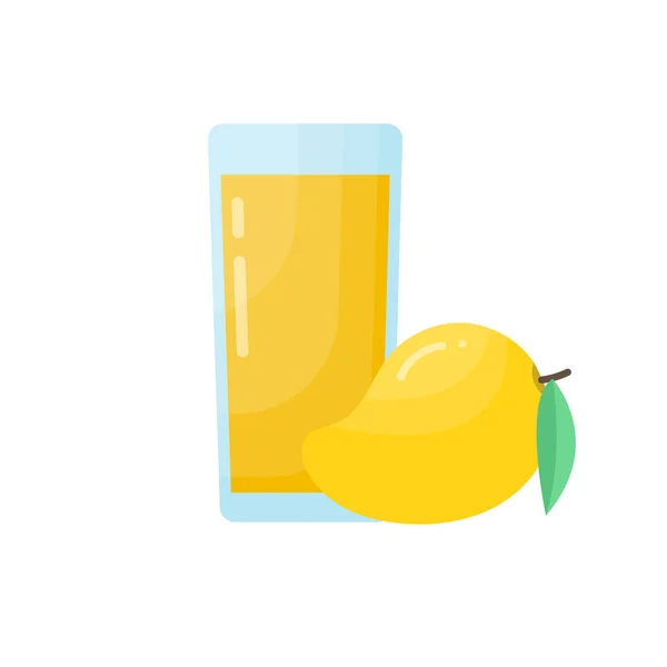 Diseño Plano Jugo Mango Vector — Vector de stock