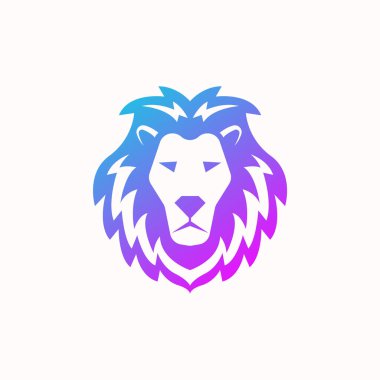 Aslan logo vektör tasarımının gradyan rengi