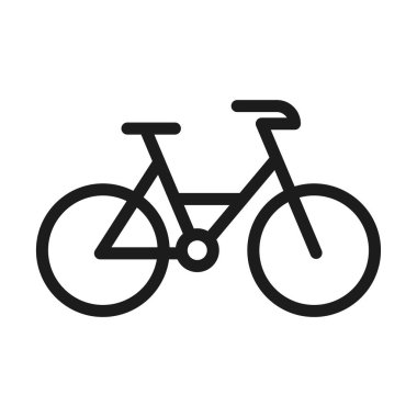 Çizgi ve siyah renk vektörlü bisiklet simgesi