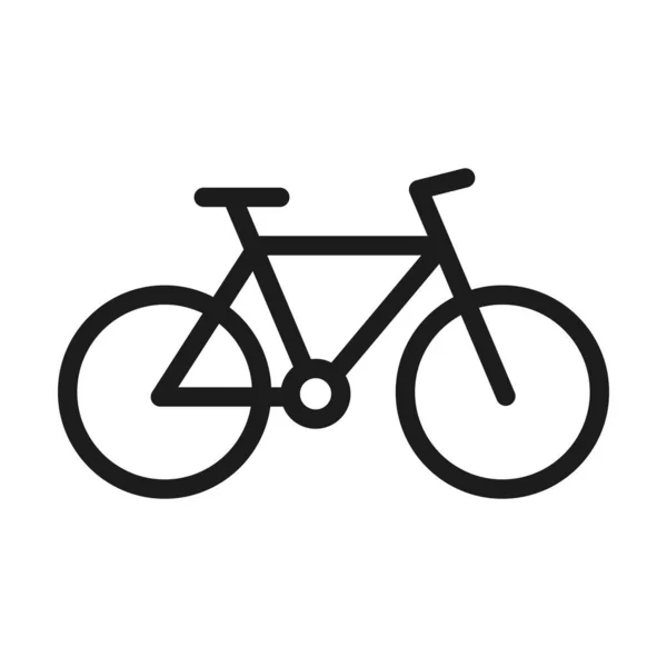 Icono Bicicleta Con Línea Vector Color Negro — Vector de stock