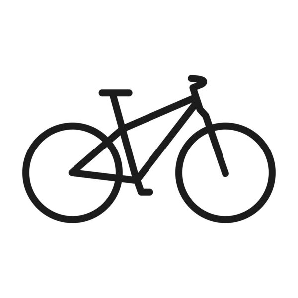 Bike icon with line and black color vector