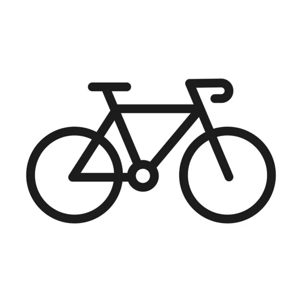 Icono Bicicleta Con Línea Vector Color Negro — Vector de stock