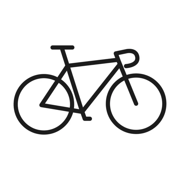 Icono Bicicleta Con Línea Vector Color Negro — Vector de stock