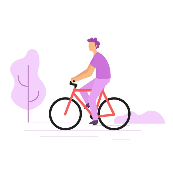 Personas Están Haciendo Ejercicio Bicicletas Alrededor Ciudad — Vector de stock