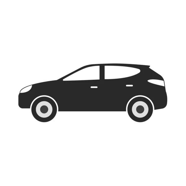 Значок Вектора Автомобиля Черным Цветом — стоковый вектор