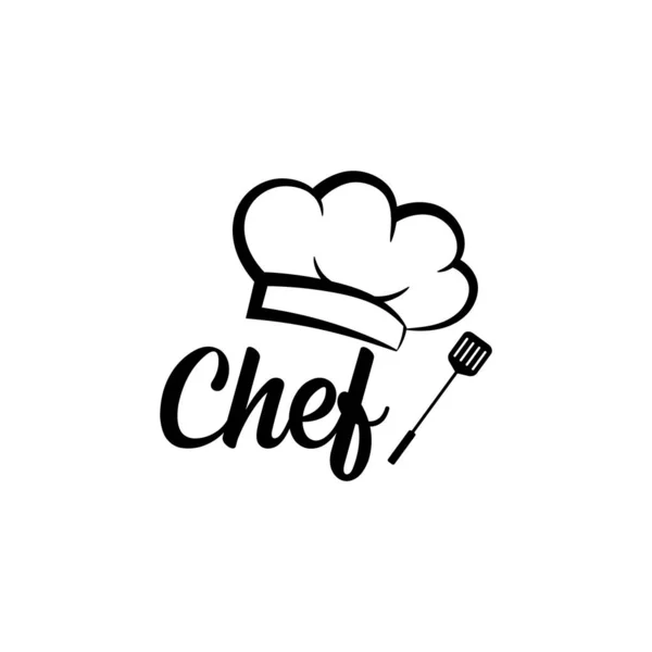 Logotipo Chef Com Design Vetor Chapéu —  Vetores de Stock