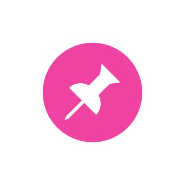 Beyaz arkaplanda pin simgesi vektörüne bas