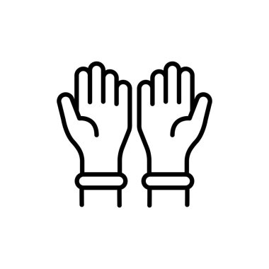 Plastik eldiven vektör simgesi beyaz arkaplanda izole edildi