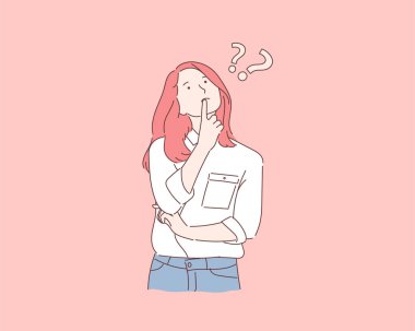 Gençler bazı şeyleri düşünür. Vektör illüstrasyonu