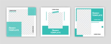 Modern Sosyal Medya afiş şablonu düzenlenebilir. Herkes bu tasarımı kolaylıkla kullanabilir. Sosyal medya için tanıtım web afişleri. Zarif satış ve indirim tanıtımı - Vektör.