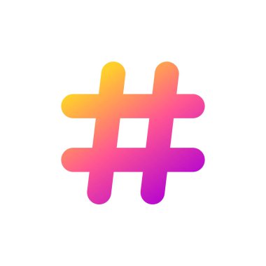 Renkli hashtag simgesi vektör illüstrasyonu