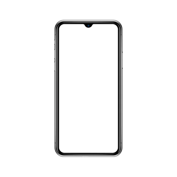 Smartphone Frameless Μια Κενή Οθόνη Που Βρίσκεται Μια Επίπεδη Επιφάνεια — Διανυσματικό Αρχείο