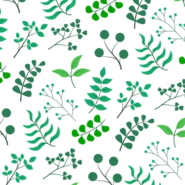 Yaprak desenli bitki. Vektör İllüstrasyonu