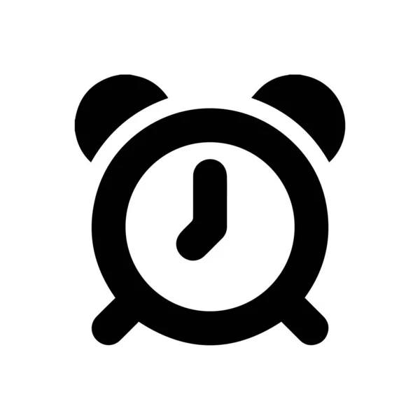 Reloj Despertador Icono Vectorial Sobre Fondo Blanco — Archivo Imágenes Vectoriales