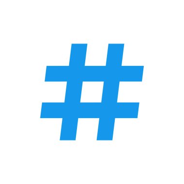 Mavi hashtag sembolü. Vektör İllüstrasyonu