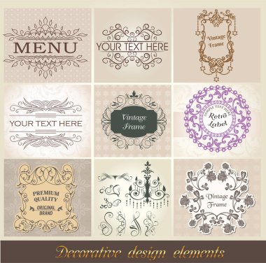 Vintage Design EPS tırmanma koleksiyonu V5, zarif tasarım, vintage model, vektör, eps, Davetiyeler, Baskılar, El Sanatları için klasik dekorasyon