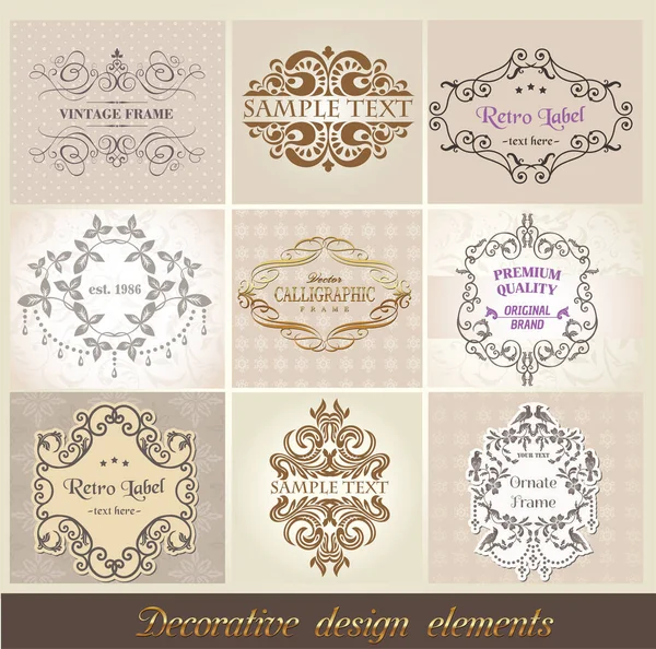 Vintage Design Eps Cliparts Collection Elegant Design Vintage Pattern Vector — Stock Vector