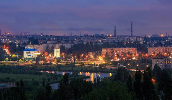 Evening Industrial City Eastern Europe — Stock Photo, Image