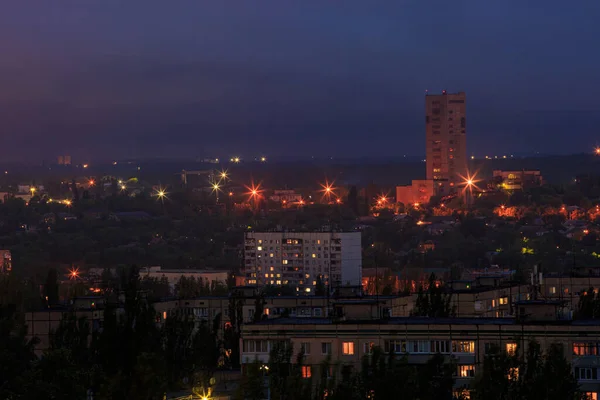 Nattstad Östeuropa Utkanten Staden Malmgruva — Stockfoto