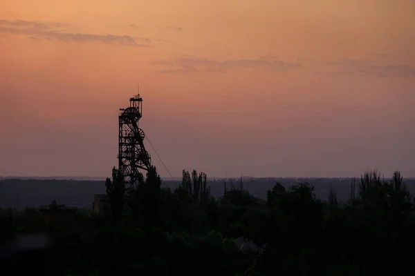 Руда Угольная Шахта Закате Рассвете — стоковое фото