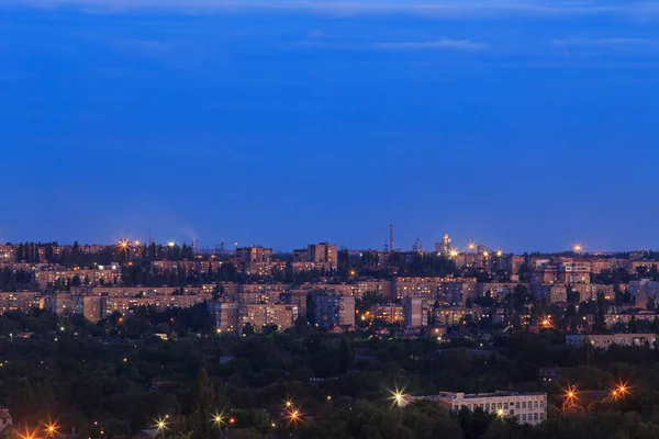 Veduta Aerea Del Paesaggio Urbano Sera Nella Grande Città Dell — Foto Stock