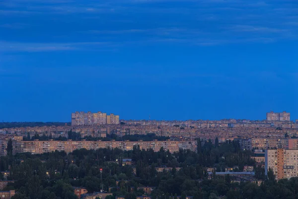 Paysage Urbain Vue Aérienne Soir Dans Grande Ville Europe Est — Photo