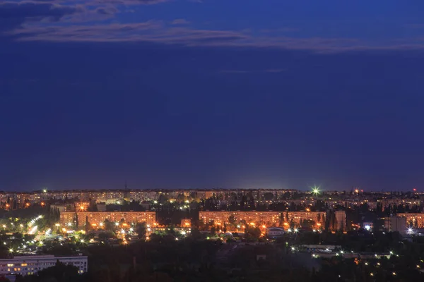 Stadsbilden Flygfoto Kvällen Storstaden Östeuropa — Stockfoto
