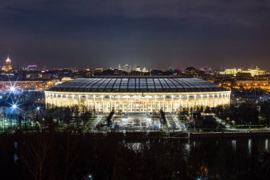 Rekonstrüksiyondan sonra Luzhniki Stadyumu. Dünya Kupası 'na ev sahipliği yapacak olan Luzhniki Stadyumu.