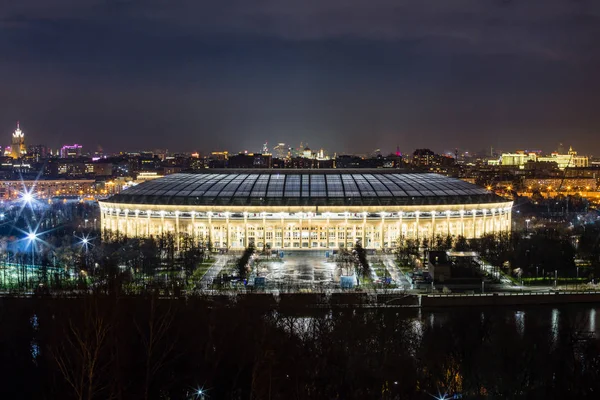 Lužnikiho Stadion Rekonstrukci Lužniki Stadion Který Bude Hostitelem Mistrovství Světa — Stock fotografie