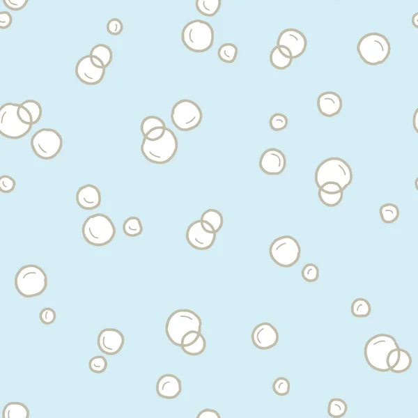 Vektor Abstraktní Podvodní Hladký Vzor Modrém Pastelu Jednoduché Bubliny Ručně — Stockový vektor
