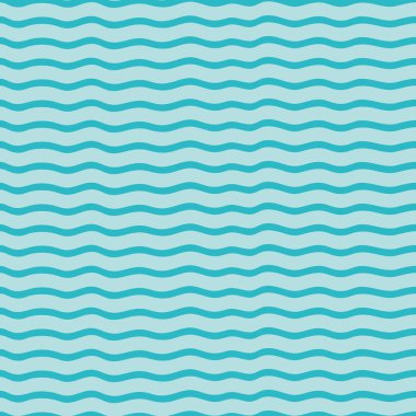 Mavi renkte vektör dalgası. El çizimi basit karalama dalgaları. Arkaplan, duvar kağıdı, ambalaj kağıdı, ambalaj, moda için harika..