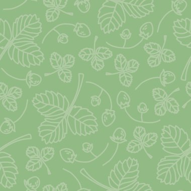 Vektör dokusu, dikişsiz yeşil desen. Basit karalama yaprakları tekrar tekrar çizilmiş. Arka plan, duvar kağıdı, ambalaj kağıdı, ambalaj, moda için harika..