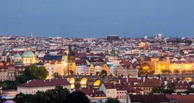 Charles Briç Manzarası Prag Eski kasaba Geceleri gökyüzü