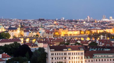 Charles Briç Manzarası Prag Eski kasaba Geceleri gökyüzü