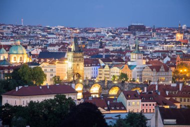 Charles Briç Manzarası Prag Eski kasaba Geceleri gökyüzü