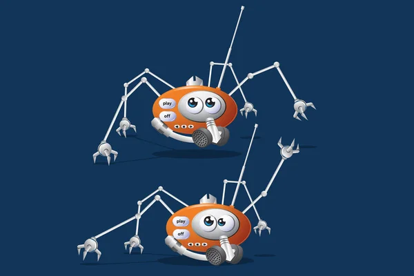 Grappig Leuke Spider Robot Vector Grappig Leuke Spider Robot Vector — Stockvector