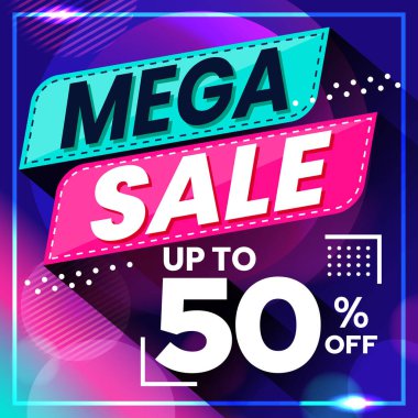 Soyut Renkli Mega Satış Arkaplanı 'nın vektör grafiği. Perakende, Broşür, Bayrak, İş, Satış vs. için Mükemmel